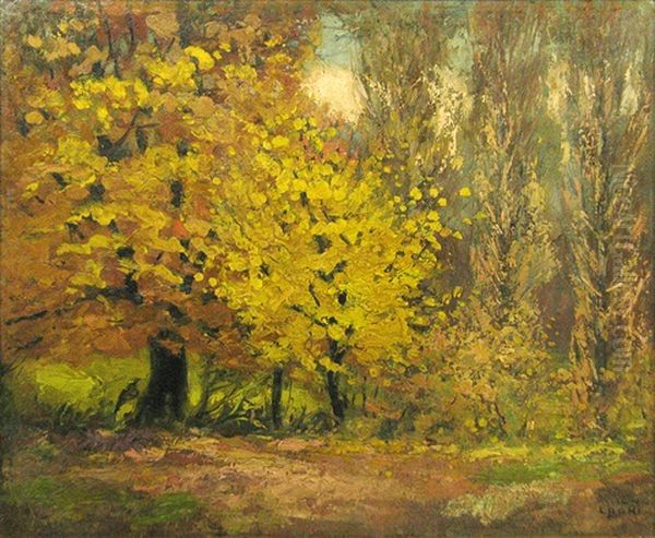 Autumn In The Forest Oil Painting by Kimon Loghi