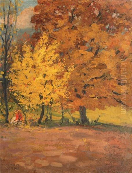 Autumn Day Oil Painting by Kimon Loghi