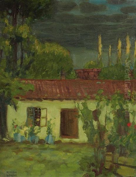 Paysage A La Maison Oil Painting by Kimon Loghi