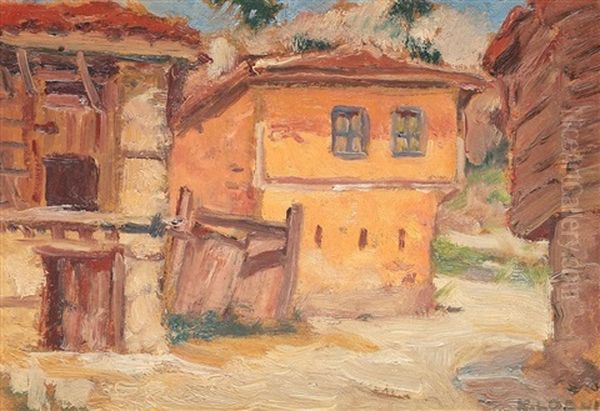 Case La Balcic Oil Painting by Kimon Loghi