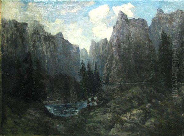 Gorge Oil Painting by Kimon Loghi