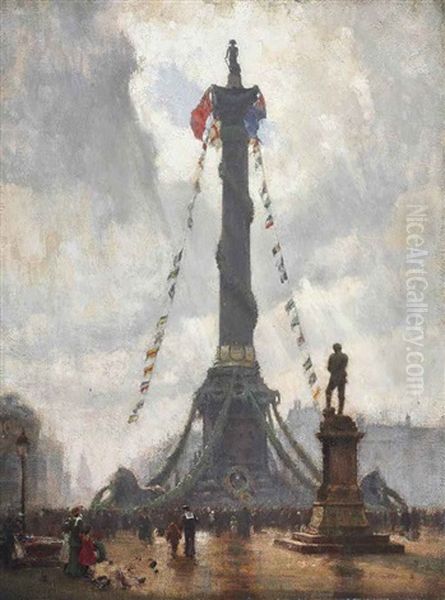 Trafalgar Day Oil Painting by William Logsdail