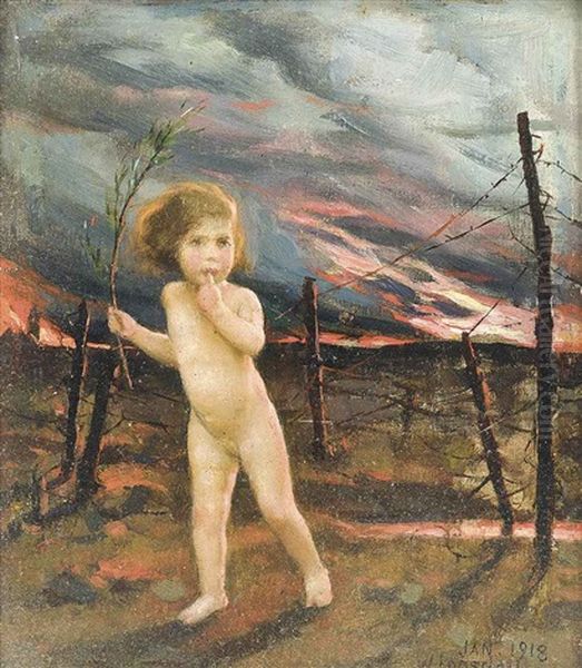 An Allegory Of War: Peace Lost In No Man's Land Oil Painting by William Logsdail