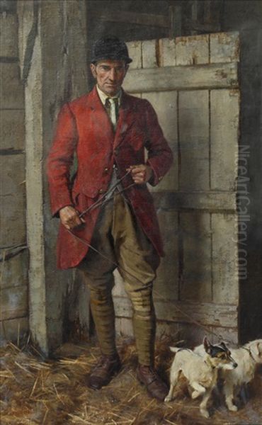 The Terrier Man Of The South Oxfordshire Hunt Oil Painting by William Logsdail