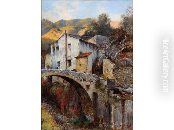 Watermill In The Spanish Hills Oil Painting by William Logsdail