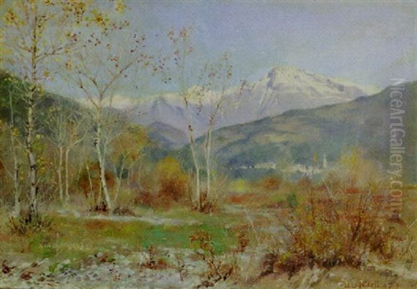 The Col De Venda From Ventimiglia Oil Painting by William Logsdail