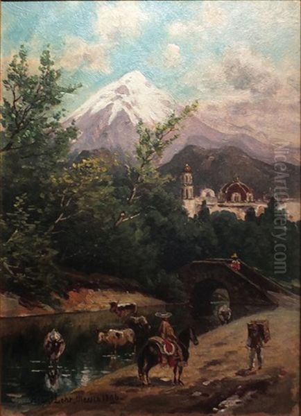 View Of Mexico Oil Painting by August Loehr