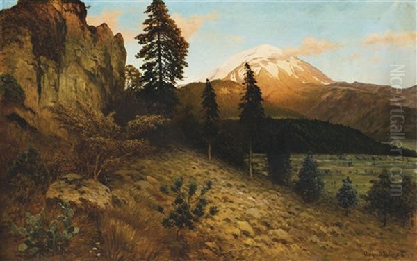 Vista Del Popocatepetl Oil Painting by August Loehr