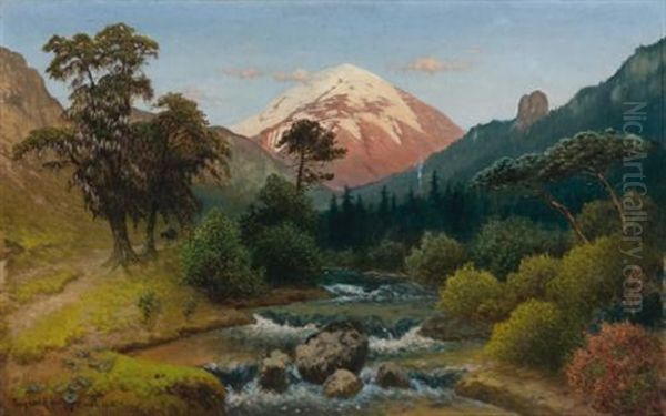 Pico De Orizaba (citlaltepetl) Oil Painting by August Loehr