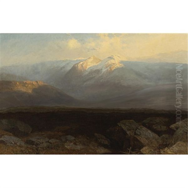 View Of Iztaccihuatl, Mexico Oil Painting by August Loehr