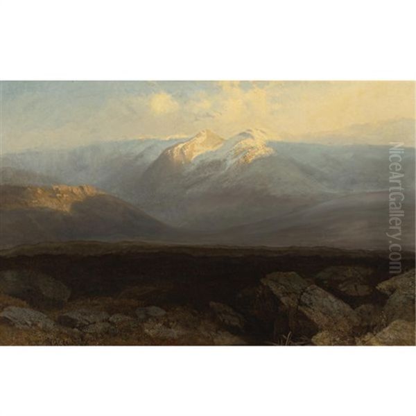 View Of Iztaccihuatl, Mexico Oil Painting by August Loehr