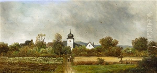 Am Heimweg Oil Painting by August Loehr