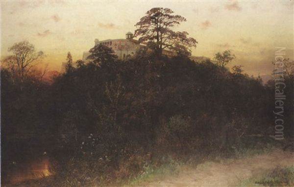 The Palace Of Chapultepec, Mexico City Oil Painting by August Loehr