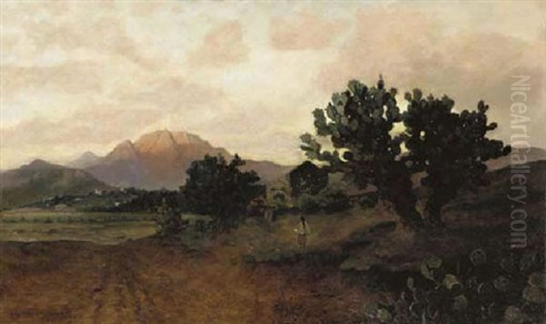 Paisaje De Mexico Oil Painting by August Loehr