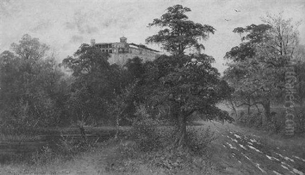 Bosque Y Castillo De Chapultepec Oil Painting by August Loehr