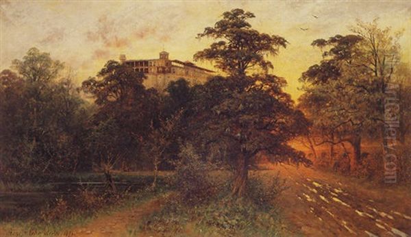 Bosque Y Castillo De Chapultepec Oil Painting by August Loehr