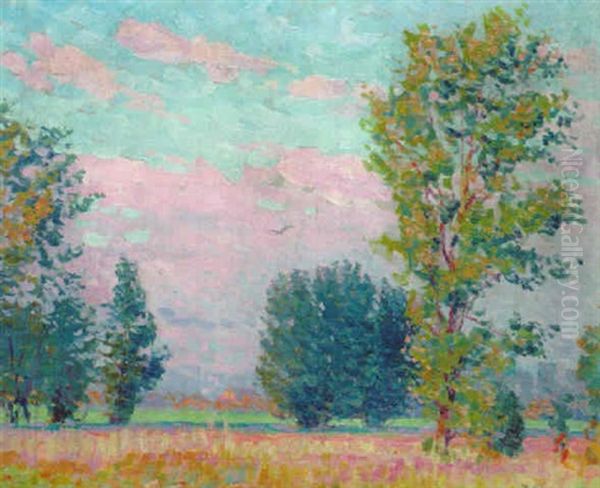 Landschaft Oil Painting by August Loehr