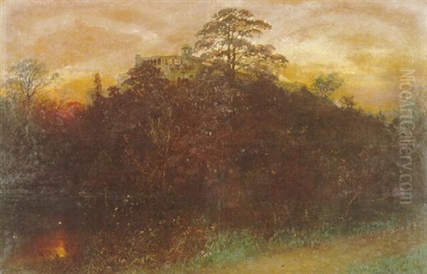 Schlos Chapultepec Oil Painting by August Loehr