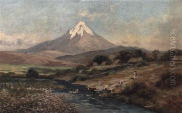 Popocatepetl Oil Painting by August Loehr