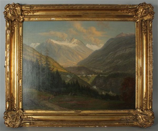 Blick Ins Gasteinertal Oil Painting by Emil Ludwig Lohr