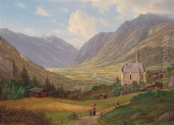 Gasteinertal Oil Painting by Emil Ludwig Lohr