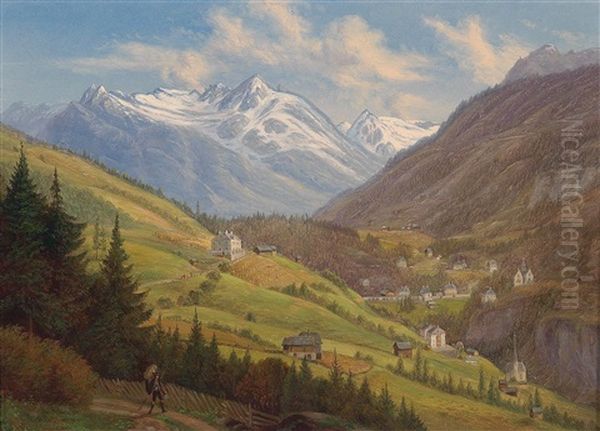 Partie Aus Dem Gasteinertal Oil Painting by Emil Ludwig Lohr