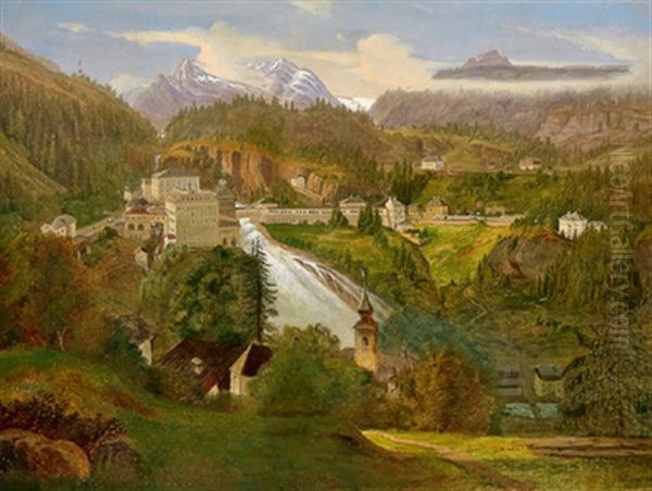 Blick Auf Bad Gastein Oil Painting by Emil Ludwig Lohr