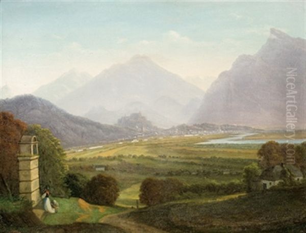 Blick Auf Salzburg by Emil Ludwig Lohr