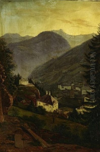 Blick Auf Das Sommerliche Bad Hofgastein Oil Painting by Emil Ludwig Lohr