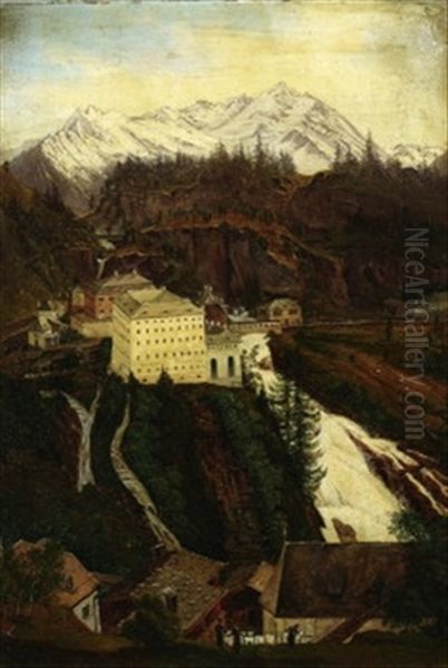 Blick Auf Bad Gastein Oil Painting by Emil Ludwig Lohr