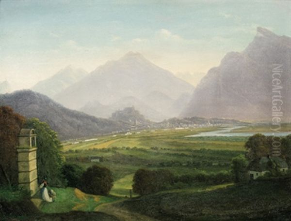 Blick Auf Salzburg Oil Painting by Emil Ludwig Lohr