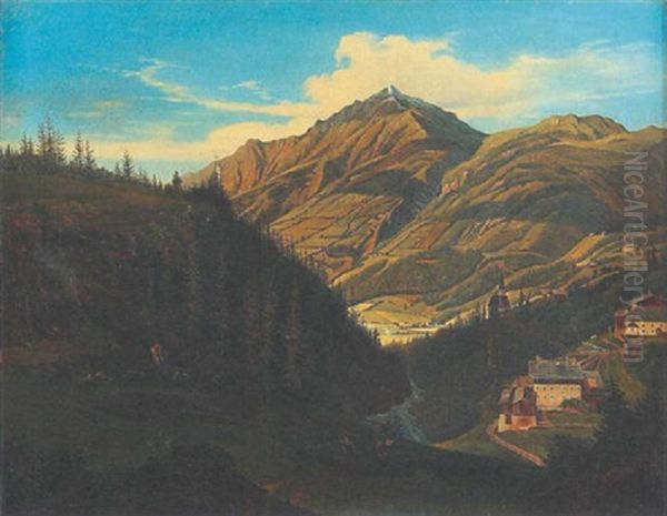 Gasteinertal Oil Painting by Emil Ludwig Lohr