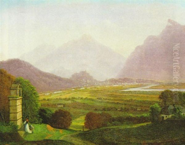 Blick Auf Salzburg Oil Painting by Emil Ludwig Lohr