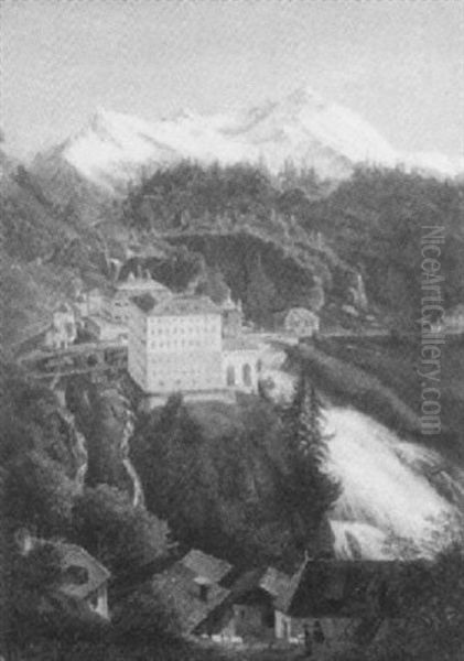 Blick Auf Bad Gastein Oil Painting by Emil Ludwig Lohr