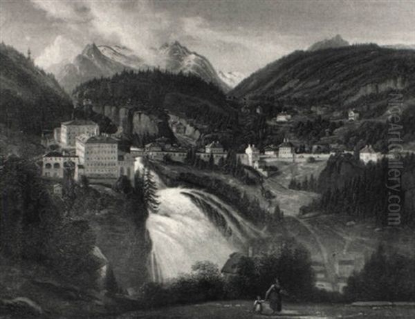 Blick Auf Bad Gastein Oil Painting by Emil Ludwig Lohr