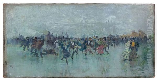 Scene De Rassemblement Populaire Oil Painting by Luigi Loir