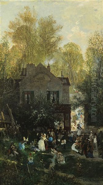 Au Rendez-vous Des Canotiers Oil Painting by Luigi Loir