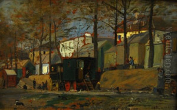 Le Roulottes Oil Painting by Luigi Loir