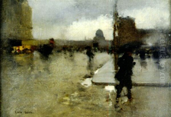 Paris, Temps Pluvieux Oil Painting by Luigi Loir