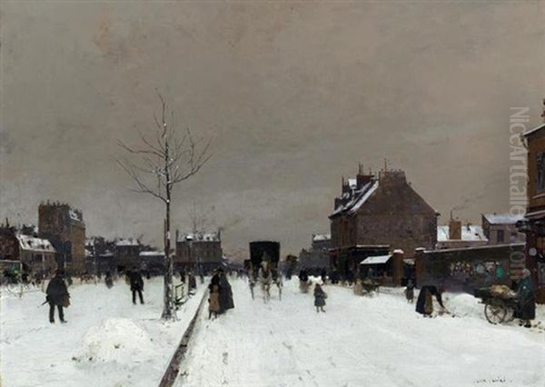 Effect Of Snow Oil Painting by Luigi Loir