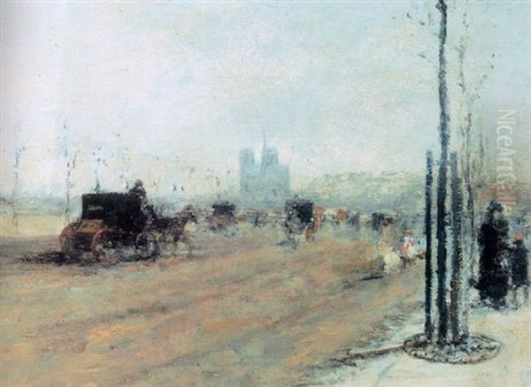 Le Quai D'orsay Oil Painting by Luigi Loir