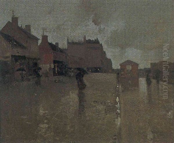 Les Boulevards Sous La Pluie Oil Painting by Luigi Loir