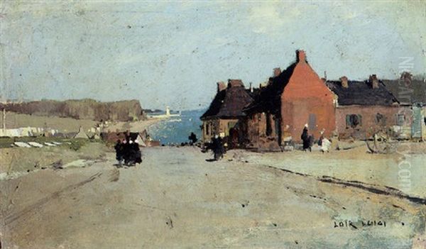 Rue A Etretat Oil Painting by Luigi Loir