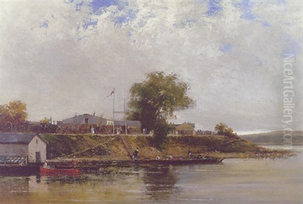 Bords De La Seine Oil Painting by Luigi Loir