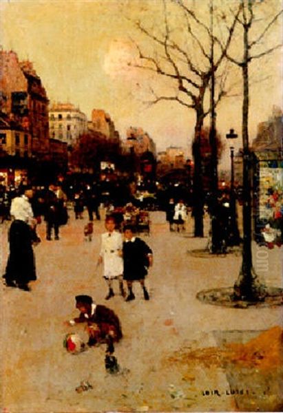 Paris, Les Grand Boulevards Oil Painting by Luigi Loir