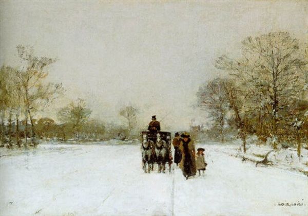 Dans La Neige Oil Painting by Luigi Loir