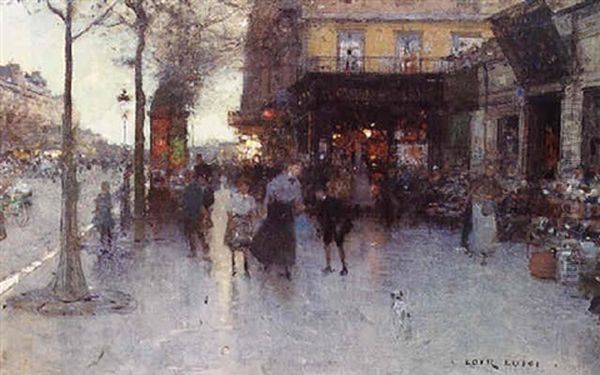 Le Boulevard Des Capucines, Paris Oil Painting by Luigi Loir