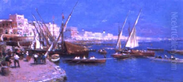 Vue De Naples: Le Jour Oil Painting by Luigi Loir