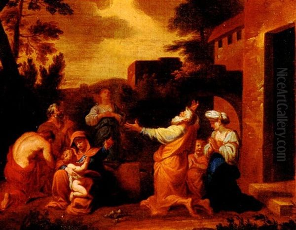 La Reconnaissance De La Nature Divine De L'enfant Jesus Oil Painting by Nicolas Pierre Loir