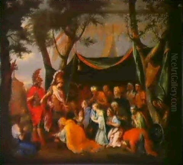 Alexandre Devant La Tente De Darius                         (d'apres Charles Le Brun) Oil Painting by Nicolas Pierre Loir